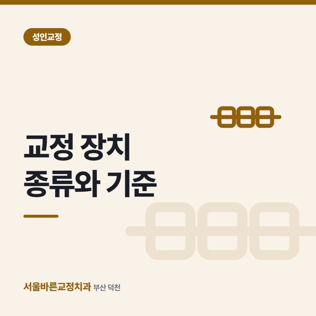 교정 장치 종류와 선택 기준 카드